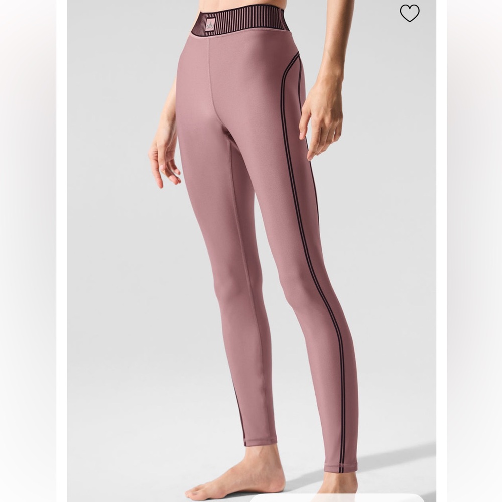 ALO Yoga SET Smoky quartz Leggings with Black Accents